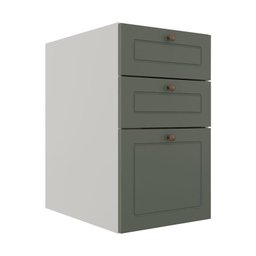 Módulo Balcao 40cm 3 Gavetas 100% Mdf Cozinha Modulada Provence Robel Fendi/salvia - 1