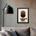 Ver imagem 2 de Quadro Bauhaus Marrom - Xícara de Café 24x18cm - com Vidro:moldura Branca