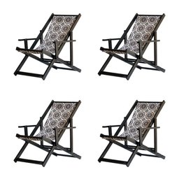 Kit 4 Espreguiçadeiras Dobrável Black Cb-mandala - 1