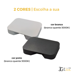Balizador Mini Led 1,5w Sobrepor Escada Corredor Pto ou Bco - Branco - 6