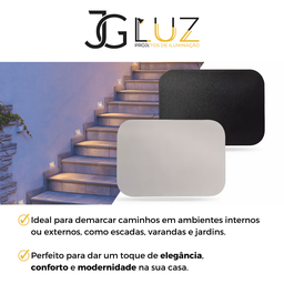 Balizador Mini Led 1,5w Sobrepor Escada Corredor Pto ou Bco - Branco - 7