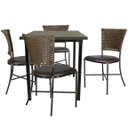 Ver imagem 1 de 4 Cadeiras Gramado Mesa de Jantar Jogo De Área Jardim Móveis Interno e Externo Em Fibra Sintética.