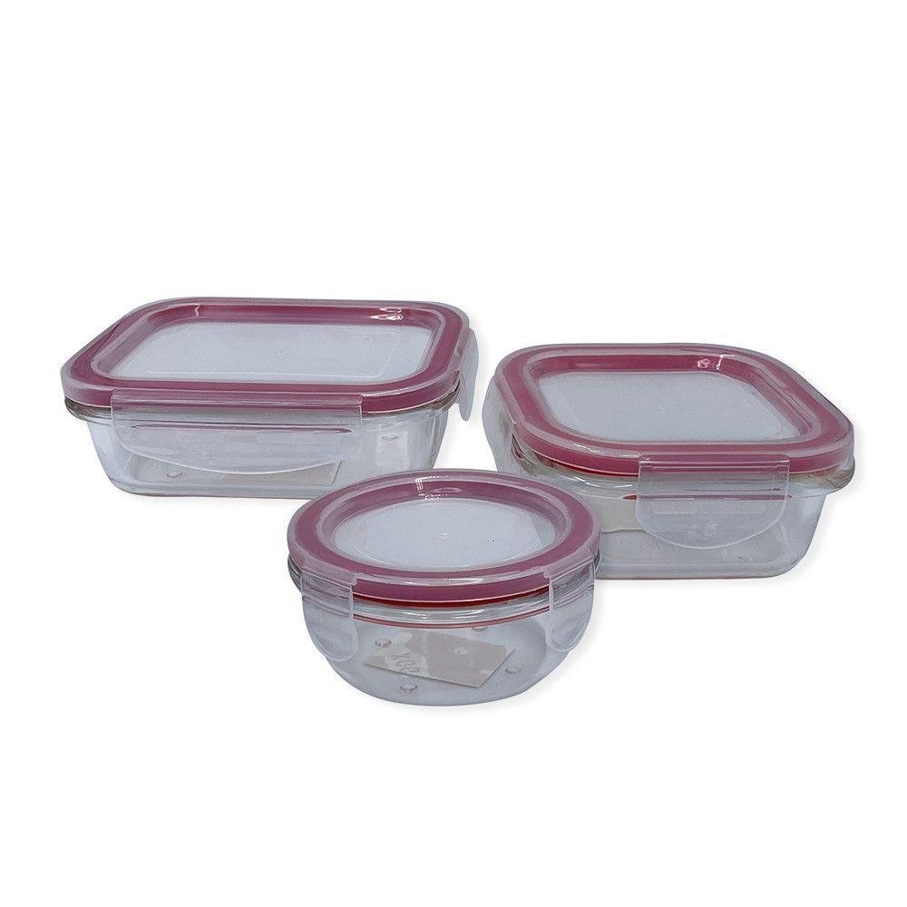 Conjunto 3 Potes Vidro com Tampa Hermética 150ml-170ml-250ml - 1