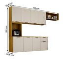 Ver imagem 4 de Armario de Cozinha Nara Compacta 8 Portas com 1 Gaveta 193cm Cinamomo/off White