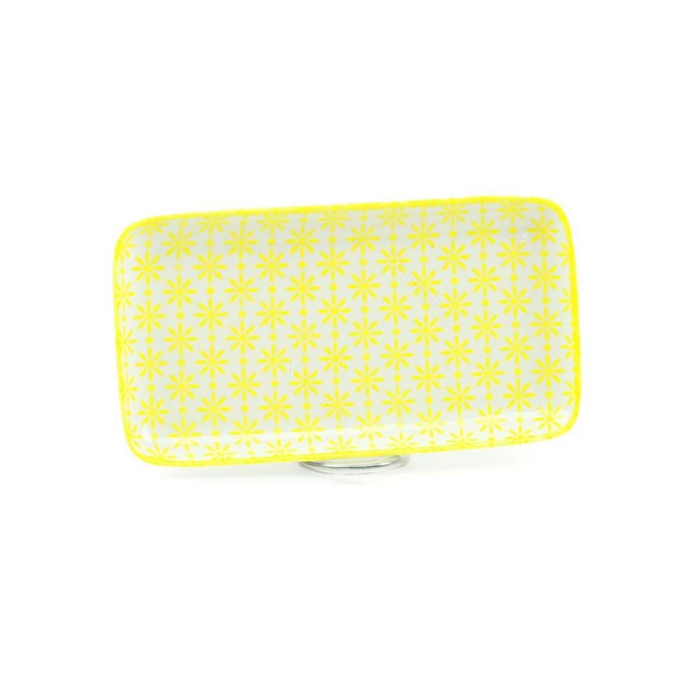 Bandeja de Cerâmica Retangular Amarelo Estelar - 1