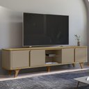 Ver imagem 2 de Rack Bancada Tv 60 Pol 217cm Orgânico Valen Hannover/fendi C14 - Mpozenato