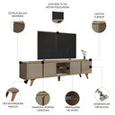 Ver imagem 3 de Rack Bancada Tv 60 Pol 217cm Orgânico Valen Hannover/fendi C14 - Mpozenato