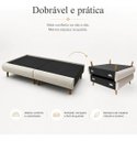 Ver imagem 5 de Base Cama Box Solteiro Dobrável Reforçada Veludo Premium Bege