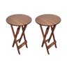 Kit 2 Mesas Bistrôs Dobráveis de Madeira Redonda Imbuia - Tarimatã - 1