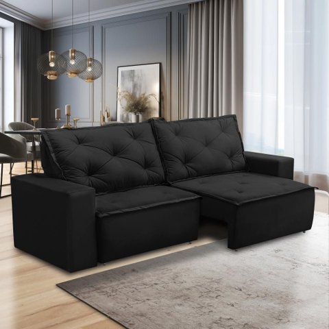 Sofá Retrátil e Reclinável 2 Lugares com Molas 1,50m Aline Suede Rover & Beato