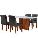 Ver imagem 2 de Sala de Jantar Mesa Olimpia 120 Tampo em Mdf Canto Reto com 4 Cadeiras Grecia