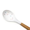 Colher Silicone Branca Granulado Color Cabo Madeira - 5