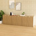 Ver imagem 1 de Armário Baixo Escritório 6 Portas C/ Chave 240 Cm F5 Office Cor:macadâmia com Branco