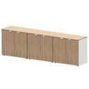 Ver imagem 2 de Armário Baixo Escritório 6 Portas C/ Chave 240 Cm F5 Office Cor:macadâmia com Branco