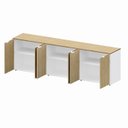 Ver imagem 4 de Armário Baixo Escritório 6 Portas C/ Chave 240 Cm F5 Office Cor:macadâmia com Branco