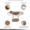 Ver imagem 3 de Conjunto 2 Mesas de Centro Decorativas Walker Pés Aço Tampo Mdf/tampo Vidro Castanho G26 - Gran Belo