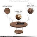 Ver imagem 4 de Conjunto 2 Mesas de Centro Decorativas Walker Pés Aço Tampo Mdf/tampo Vidro Castanho G26 - Gran Belo