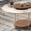 Ver imagem 6 de Conjunto 2 Mesas de Centro Decorativas Walker Pés Aço Tampo Mdf/tampo Vidro Castanho G26 - Gran Belo