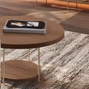 Ver imagem 7 de Conjunto 2 Mesas de Centro Decorativas Walker Pés Aço Tampo Mdf/tampo Vidro Castanho G26 - Gran Belo