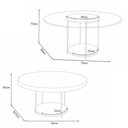Ver imagem 5 de Conjunto 2 Mesas de Centro Decorativas Walker Pés Aço Tampo Mdf/tampo Vidro Castanho G26 - Gran Belo