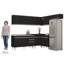 Ver imagem 5 de Armário de Cozinha Modulado de Canto 7 Peças Cp24 com Pia Inox Preto - Lumil Lumil Móveis
