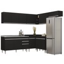 Ver imagem 1 de Armário de Cozinha Modulado de Canto 7 Peças Cp24 com Pia Inox Preto - Lumil Lumil Móveis