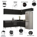 Ver imagem 3 de Armário de Cozinha Modulado de Canto 7 Peças Cp24 com Pia Inox Preto - Lumil Lumil Móveis