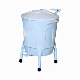 Lixeira Plástica com Suporte Pedal em Aço Branca 10 Litros - 1