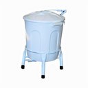 Ver imagem 1 de Lixeira Plástica com Suporte Pedal em Aço Branca 10 Litros