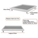 Ver imagem 4 de Cama King Japonesa 210cm Pés Madeira Haru Linho Cinza Clarinho - Sallar Home