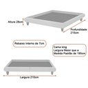 Ver imagem 4 de Cama King Japonesa 210cm Pés Madeira Haru Linho Cinza Clarinho - Sallar Home