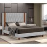 Cama King Japonesa 210cm Pés Madeira Haru Linho Cinza Clarinho - Sallar Home - 2