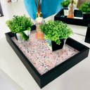 Ver imagem 1 de Bandeja Decorativa com Fundo Decor Granilite Candy Tacolado Preta 30 X 50cm