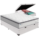 Ver imagem 1 de Cama Box Baú e Colchão Amsterdã Molas Ensacadas Casal Probel: Branco