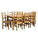 Ver imagem 2 de Conjunto com Mesa de Jantar 180cm Retangular e 8 Cadeiras 100% Madeira Maciça Napoli Espresso Móveis Marrom/Nogueira