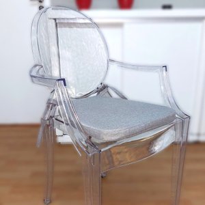 Almofada Assento de Cadeira Tiffany Linho: Inox