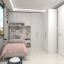 Ver imagem 2 de Quarto de Canto Solteiro com Guarda Roupas Cabeceira e Mesa de Cabeceira Alpes Luciane Móveis