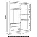 Ver imagem 4 de Guarda Roupa Solteiro 155cm 4 Portas 2 Gavetas Zain Jatobá S01 - Mpozenato