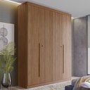 Ver imagem 1 de Guarda Roupa Solteiro 155cm 4 Portas 2 Gavetas Zain Jatobá S01 - Mpozenato