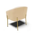 Ver imagem 4 de Cadeira Sala de Jantar Pé de Ferro Dourado Kit 2 Stella Suede D03 - D'Rossi Cor Bege