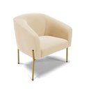 Ver imagem 3 de Cadeira Sala de Jantar Pé de Ferro Dourado Kit 2 Stella Suede D03 - D'Rossi Cor Bege
