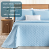 Cobre Leito Queen Size 100%algodão Lory Bordado Super Luxuoso Verity:azul - 5