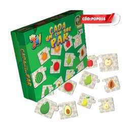 Brinquedo Jogo Cada Um com Seu Par Frutas em Mdf +3 Anos Paper Toy - 2