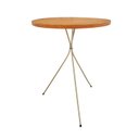 Ver imagem 2 de Mesa Lateral Redonda Bistrô Pé Palito Apoio Sofá Decoração 45 X 45cm Nozes / Champagne