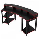 Ver imagem 2 de Mesa Gamer para 2 Monitores 3 Prateleiras Preto/Vermelho Me4167 - Tecno Mobili