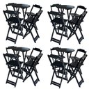 Ver imagem 1 de Kit 4 Jogos de Mesa Bistrô de Madeira com 4 Cadeiras Dobrável Ideal para Bar e Restaurante Preto