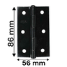 Dobradiça Porta Preta Caixa 24 Peças - 3.1/2" 86mm Ferca - 3