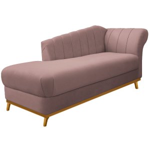 Diva Recamier Vanessa 160cm Lado Esquerdo Linho Rosê - ADJ Decor