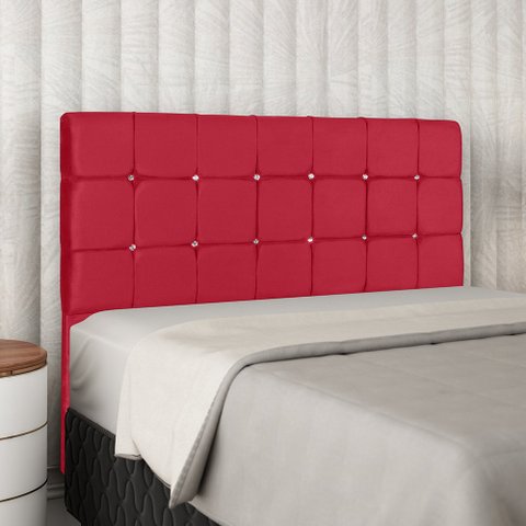 Cabeceira Lina para Quarto de Casal 140cm Vermelho - Bela Móveis
