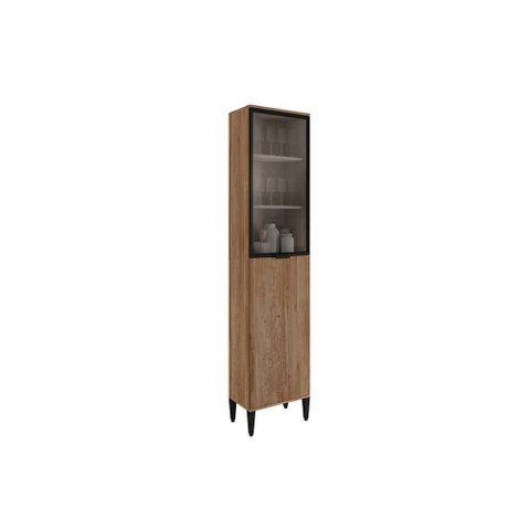 Paneleiro de Cozinha Alpha 2509 C/ 2 Portas (1 C/ Vidro) 50cm Freijo - Carraro